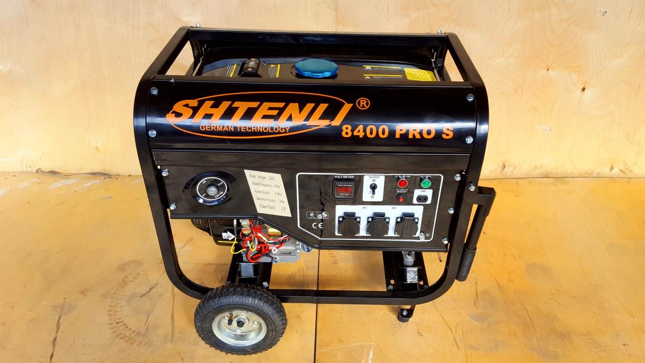Профессиональный бензиновый генератор Shtenli 8400 PRO S (7 кВт)
